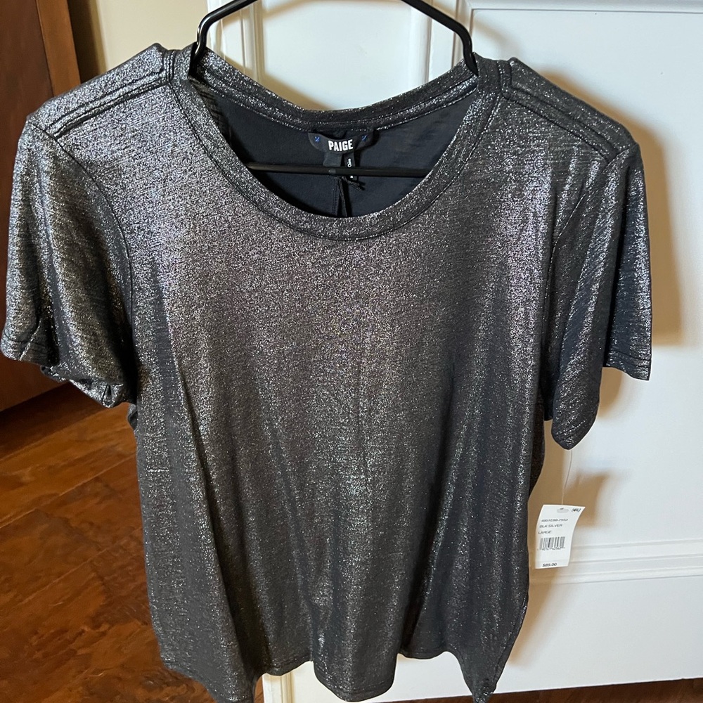 PAIGE Women's Metallic Short Sleeve Tee